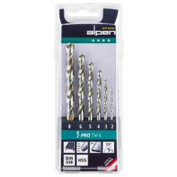 ALPEN SERIE/SET PUNTE TRAPANO HSS PRO HSS RETTIFIC. 6PZ FER162105 11/23