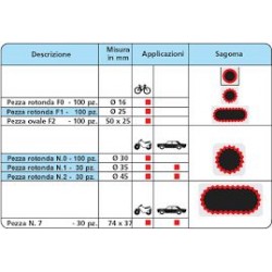 PEZZE RETT. 54X32mm X RIPARAZIONE CAMERE D'ARIA 01/23