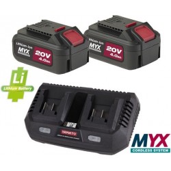 YAMATO 2 BATTERIE 20V 4Ah+4Ah + CARICAB. MYX X SOLO CORPO FER054116 07/24