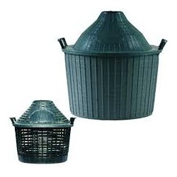 CESTA DAMIGIANA PLASTICA 10L CON CUPOLA CEN11651 06/23