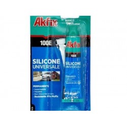 AKFIX SILICONE ACETICO BIANCO UNIV. 50ml BLISTER  (AK.100E03) 04/24