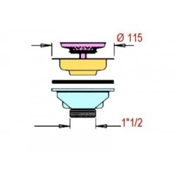 PILETTA BASCKET C/TAPPO INOX X LAVELLI (Y.B52332115) 10/23