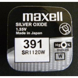 MAXELL 391 SR1120W PILA BOTTONE OSSIDO D'ARGENTO DA 1,55v 03/24