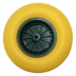 RUOTA CARRIOLA PLASTICA PIENA POLIURETANO GIALLA FER098408