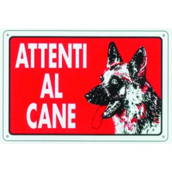 CARTELLO PLASTICA ATTENTI AL CANE P. 20X30cm FER050460