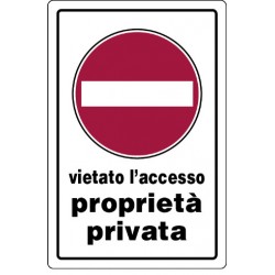 CARTELLO PLASTICA PROPIETA' PRIVATA 20X30cm FER053304/171104