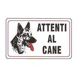 CARTELLO ATTENTI AL CANE PLASTICA 13X18cm FER170205