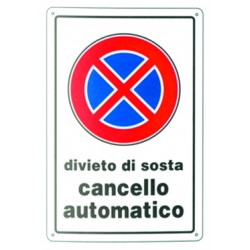 CARTELLO PLASTICA CANCELLO AUTOMATICO 20X30cm FER053306